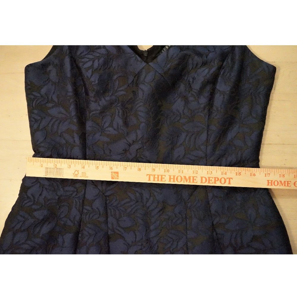 Lauren Ralph Lauren damask blue black dress sz 12 - Picture 2 of 4